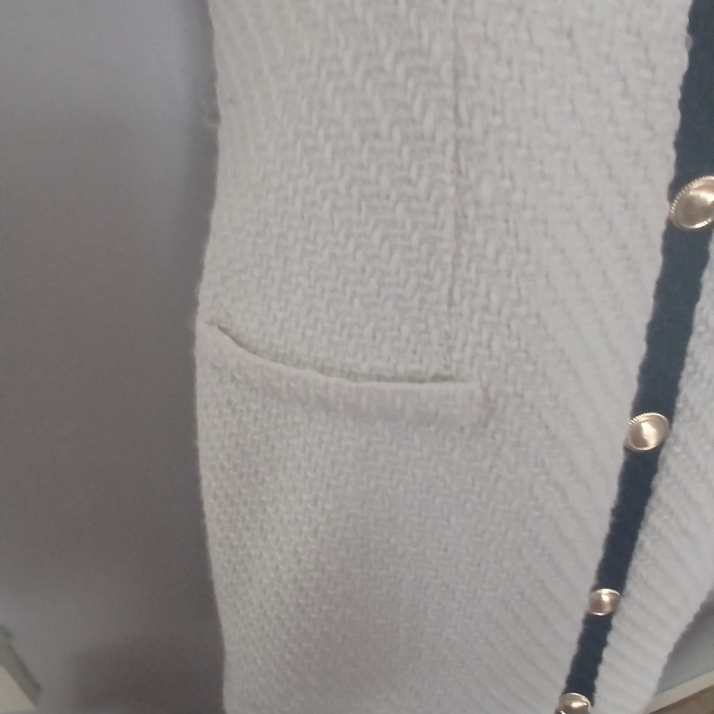 bebop Dress White Gold Buttons Sleeveless Elegant Sz S - Picture 3 of 9